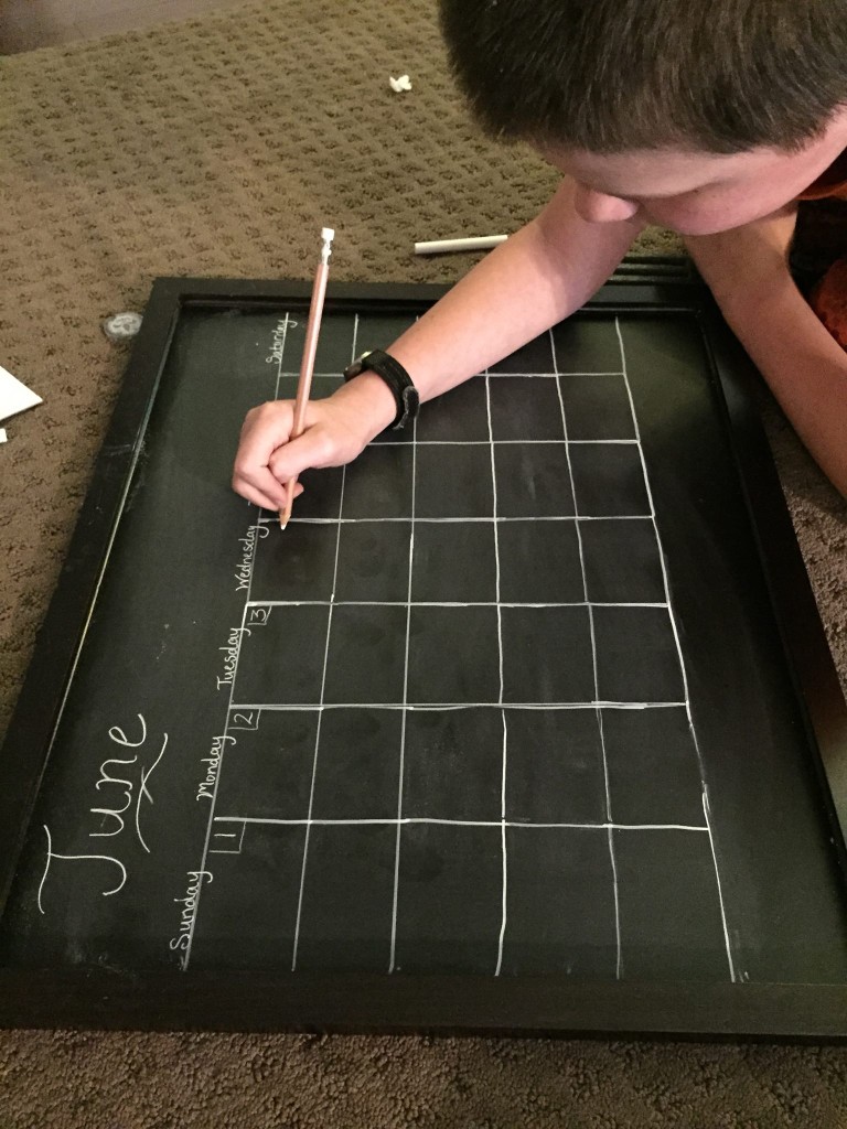 Easy DIY Chalkboard Calendar Info Center