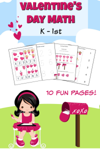 Math Printables K-1 Valentine's Day