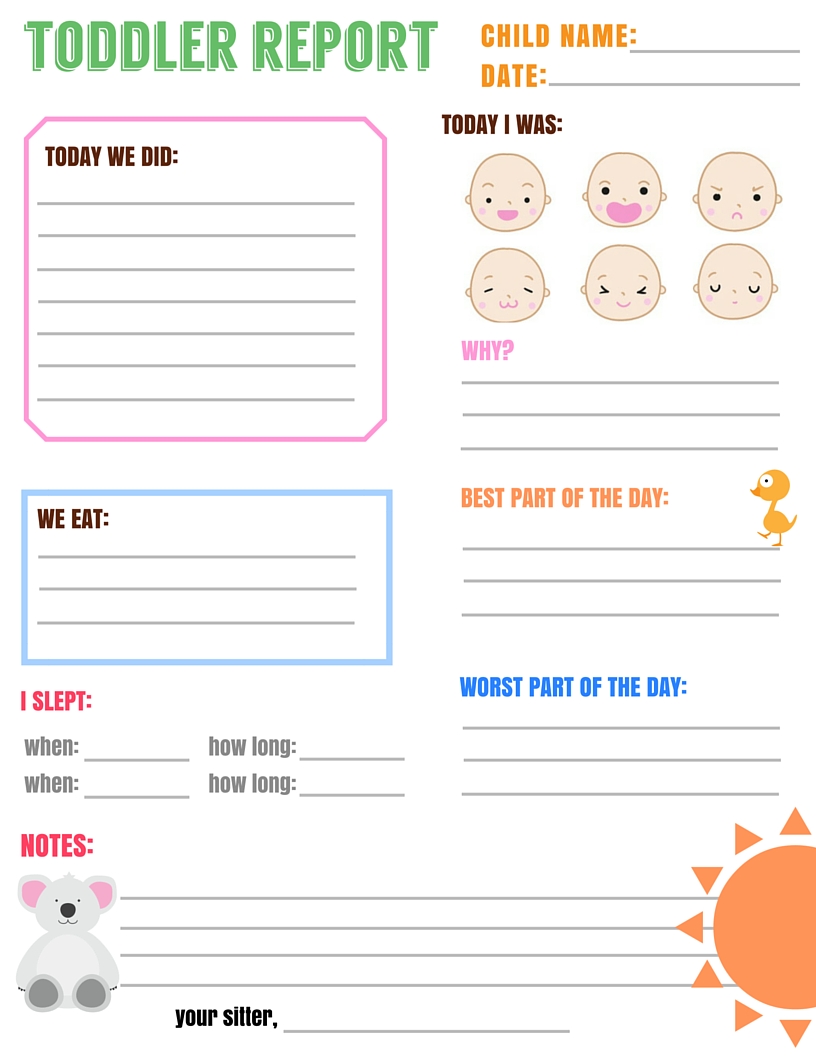 Brand New Babysitter Notes Printable Such A Time As This