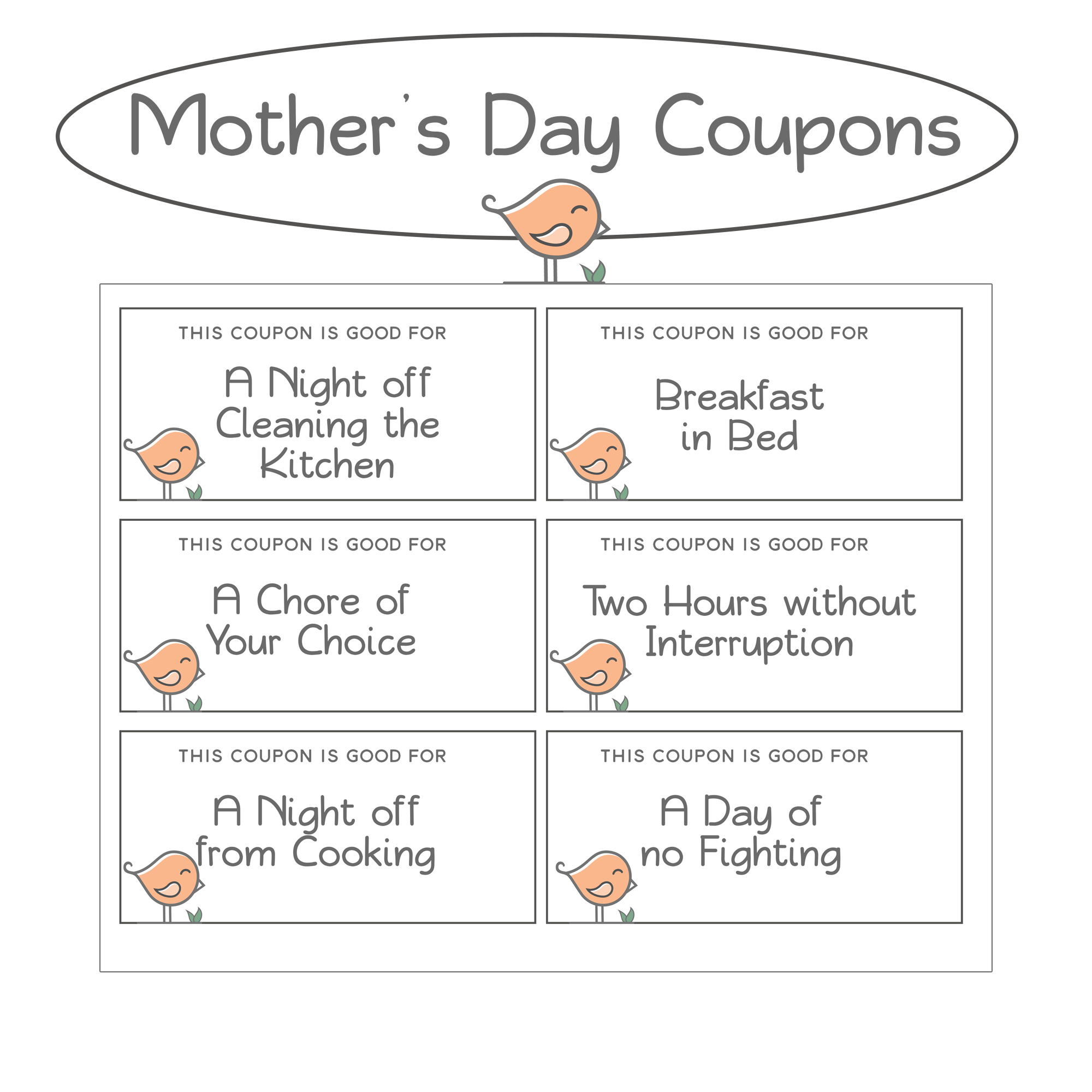 Mother Day Coupon Template Printable Printable Templates