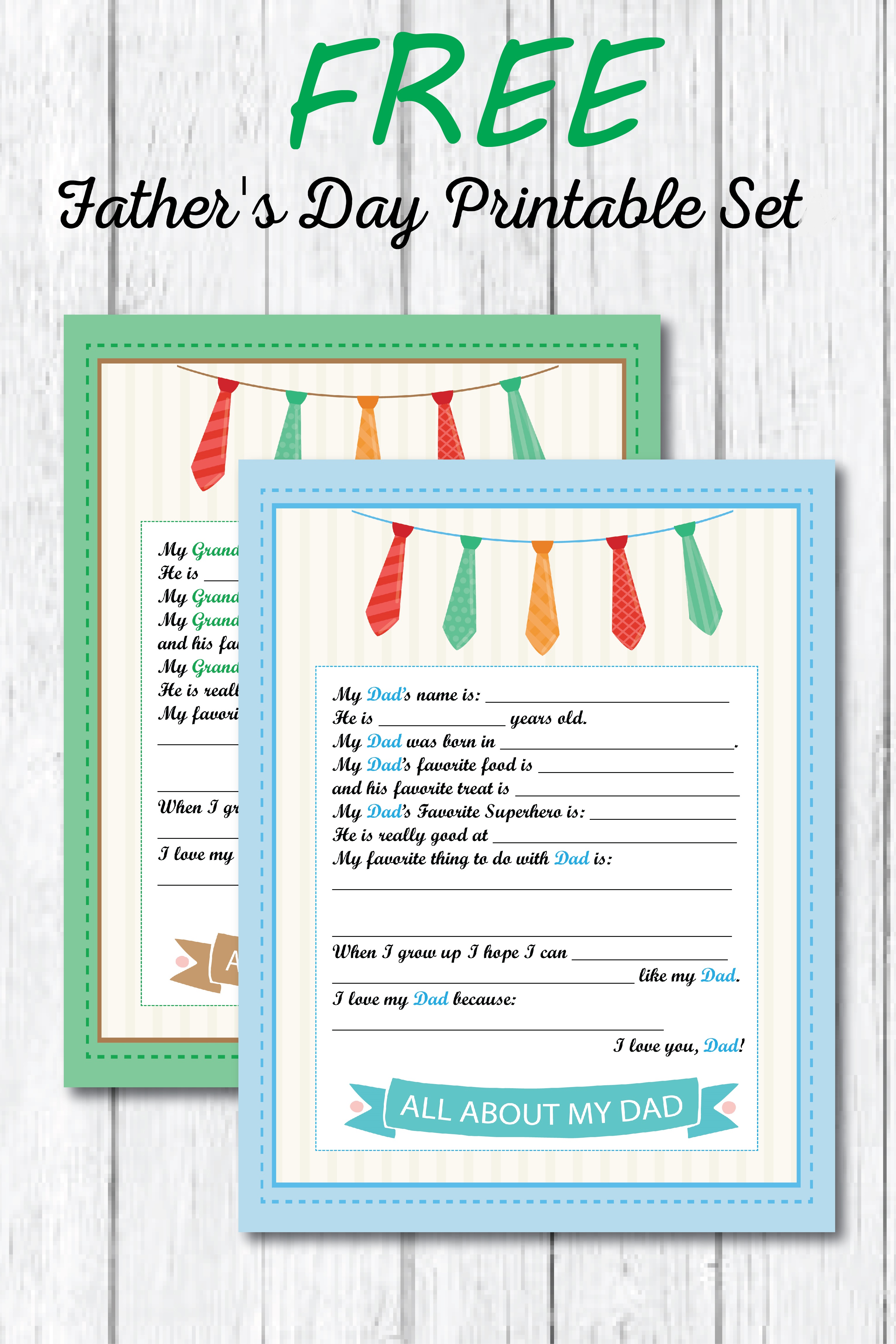 Father’s Day Printable Worksheet for Kids