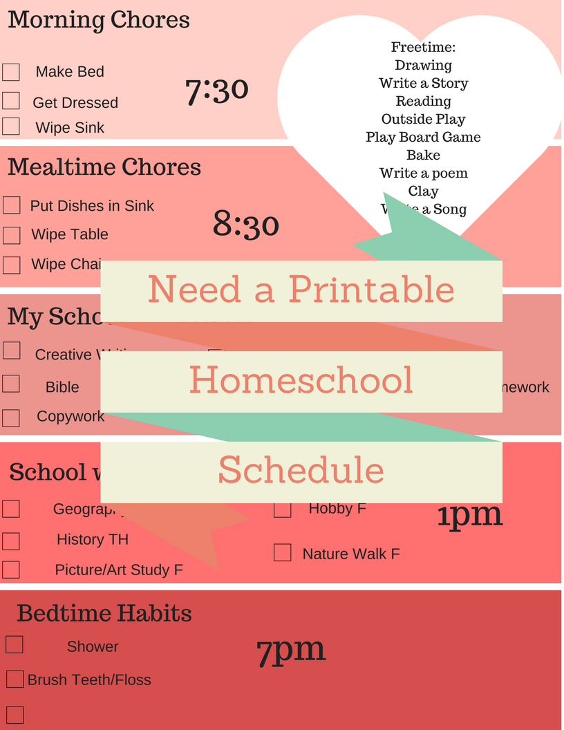 Homeschool Schedules to Print + Free Printables