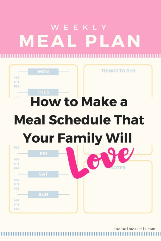 meal schedule