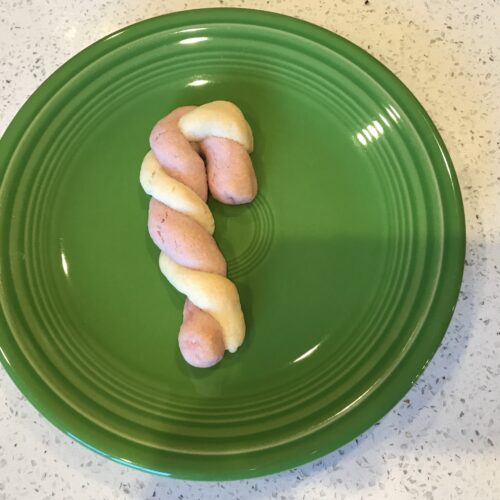 gluten-free candy-cane cookie